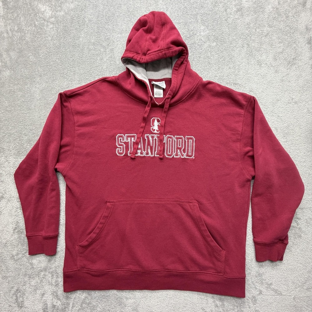 Stanford University Champion Hoodie Mens 2XL Red Pullover Ivy League Embroidered
